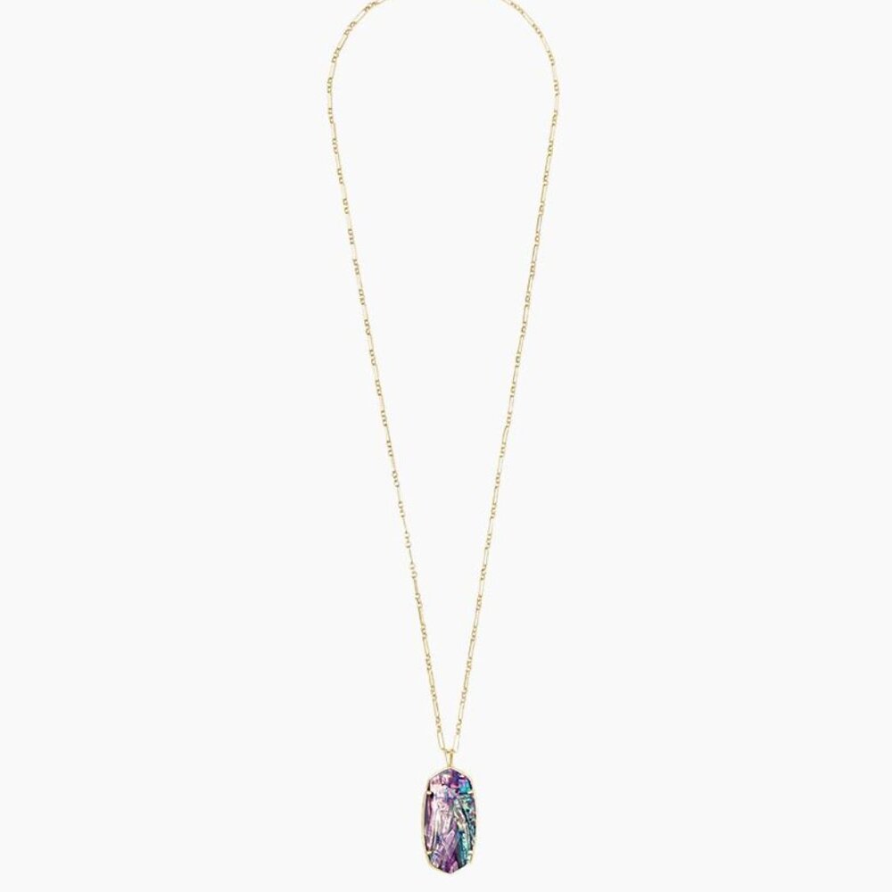 Kendra Scott Reid Abalone Long Necklace Adjustable Length NWOT